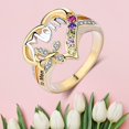 thumbnail image 6 of Miyuadkai Rings Fashion Letter Color Diamond Ring Rings Love Mom Mother's Temperament Diamond Rings Jewelry Gold 6, 6 of 9