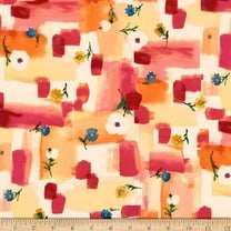Quilting Treasures Delia Watercolor Patches Quilt Fabric, Butterscotch, 100% Cotton Fabric sold by the yard