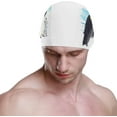 thumbnail image 2 of FYBTO Swimming Cap Watercolor Penguins Winter Animal Unisex Adult FYBTO Polyester, 2 of 4