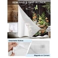 thumbnail image 3 of No Hook Cloth Fabric Shower Curtain with Snap in Liner, Forest Frog Waterproof Shower Curtains Set with See Through Top Window, Green Botanical Mushroom Butterfly Black Bath Curtains Shower 36"x78", 3 of 6