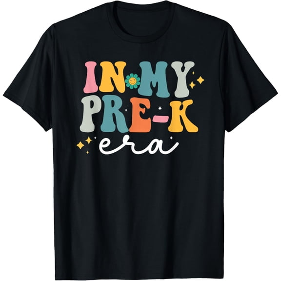 Exquisite and comfortable-In My Pre-K Era Back To School Retro Groovy Pre-K Teachers T-Shirt