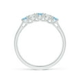 thumbnail image 2 of ANGARA Natural Half Eternity Five Stone Aquamarine and Diamond Wedding Ring in 14K White Gold for Women (Size-2.8mm) | March Birthstone, Anniversary, Jewelry Gift for Women | Natural Aquamarine Ring, 2 of 9