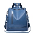 thumbnail image 1 of High Quality Solid Color Leather Backpack for Women Luxury Large Capacity Travel Backpacks Women BackPack Anti-theft School Bags, 1 of 5