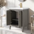 thumbnail image 7 of Vanity Art 24" Double Door Bathroom Vanity with Sink, Freestanding Storage Cabinet with Ceramic Top, and Removable Shelve, 7 of 7