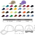 thumbnail image 3 of baseball caps hats 100% cotton plain blank adjustable size wholesale bulk of 12 pack, 3 of 5