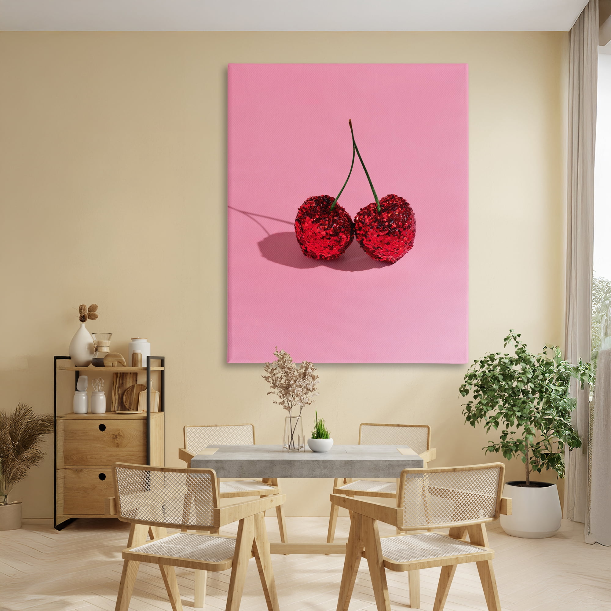 Stupell Industries Glitter Encrusted Cherries Canvas Wall Art, design by LISH Creative