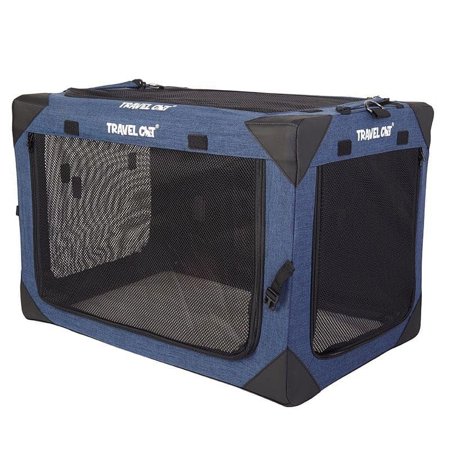 Travel Cat The Boop Coop Collapsible Cat Carrier and Crate - Portable Soft Pet Crate with Mesh Door for Multiple Cats or Dogs - Safe and Comfortable Blue Pet Travel Carrier for Indoor & Outdoor ALT1