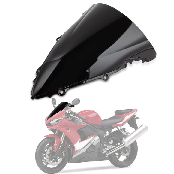 PSLER Windshield Windscreen for YZF R6 2003-2005 and for YZF R6S 2006-2009 (Black)