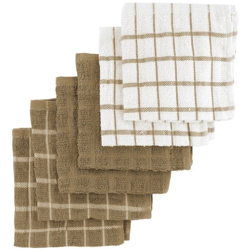 Ritz Terry Cotton Dish Cloths Mocha 6Pack