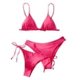 thumbnail image 2 of Women's 2 Piece Floral Print Halter Neck Tie Bikini Set Triangle String Thong Swimsuit Summer Bathing Suits for Women, 2 of 7