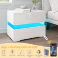 thumbnail image 2 of LED 2-Drawer Nightstand, Bedside Table with RGB LED Backlights, Bedroom Home Furniture, 2 of 9