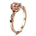 thumbnail image 3 of Antique Design 1.25 Carat Peach Pink Morganite (Round Shaped) and Diamond with Ruby Engagement Ring in 10k Rose Gold, 3 of 3