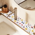 thumbnail image 2 of Yayeee Faucet Mat for Kitchen Sink 14.7" Diatomite Long Splash Guard Pad, White Triangles, 2 Pack, 2 of 7