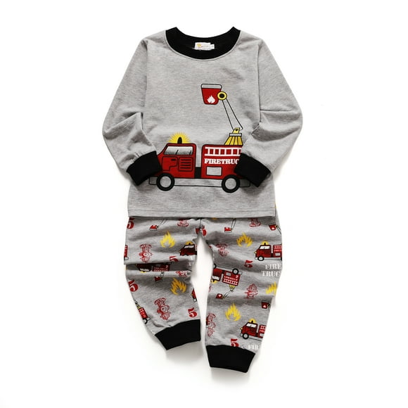 DDSOL Pyjama Garçon Coton 2 Pièces PJ Set pour les Vêtements de Nuit pour Enfants 5T