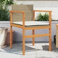 thumbnail image 1 of vidaXL Garden Chairs with Cushions 2 pcs Beige Poly Rattan&Solid Wood, 1 of 5