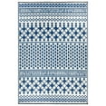 thumbnail image 2 of World Rug Gallery Contemporary Bohemian Geometric Reversible Recycled Plastic Outdoor Picnic Mat, Camping Rug, RV Rug - BLUE 7'10"x10', 2 of 9