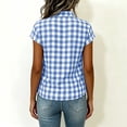 thumbnail image 5 of Jewelreauty Womens Plaid Shirts with Collar Button Down Short Sleeve Blouses Casual Plus Size Cute Summer Tops (XL, Light Blue), 5 of 6