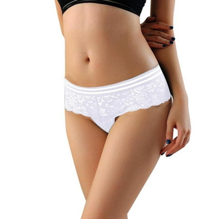 

ZMHEGW 6 Packs Womens Underwear High Waist Lace No Show Bikini Soft Breathe Seamless Ladies Hipster Panties