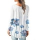 thumbnail image 4 of Camiseta informal para mujer, blusa estampada de manga larga con cuello redondo y botones fruncidos Fridja  bvmnju3036, 4 of 6