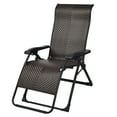 thumbnail image 2 of Patiojoy 2-Piece Patio Rattan Wicker Recliner Chair Zero Gravity Folding Chaise Lounger, 2 of 5