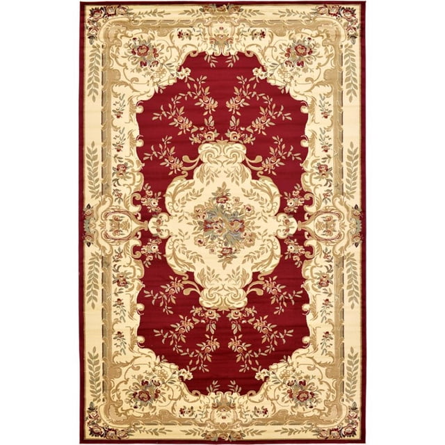 Unique Loom Versailles Medallion Motif Rug 10'6 x 16'5 Rectangle Burgundy/Ivory