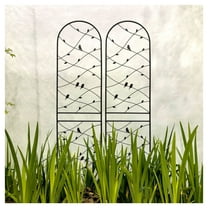2 Pack Metal Garden Trellis 86.7" x 19.7" Rustproof Trellis for Climbing Plants Outdoor Flower Support Deco Black