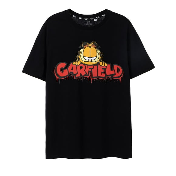 Garfield T-Shirt à Manches Courtes Noir pour Hommes