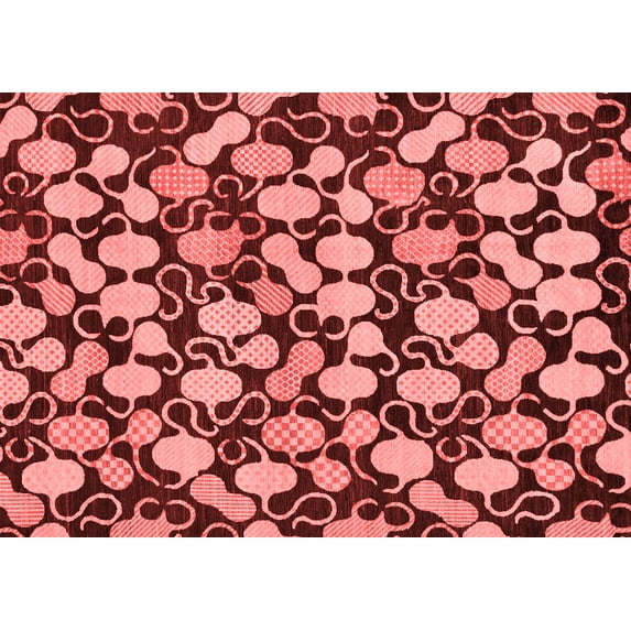 Ahgly Company Indoor Rectangle Abstract Red Modern Area Rugs, 2' x 4'