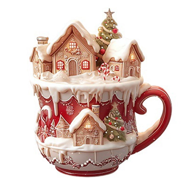 SDNall Christmas Tree Decorations, Hanging Christmas Decorations, Christmas House Decorations, Christmas Hanging Decoration Christmas Tree Decoration Exquisite House Acrylic Hanging Decoration