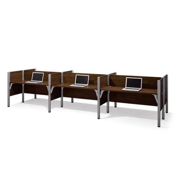 Bestar Pro-Biz Six Workstations in Chocolate