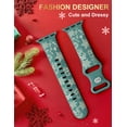 thumbnail image 5 of TOYOUTHS Christmas Engraved Silicone Band Compatible with Apple Watch Band for Women38/40/41/42/44/45/46/49mm, Holiday Soft Silicone Sport Strap for iWatch Ultra SE Series 10 9 8 7 6 5 4 3, 5 of 6