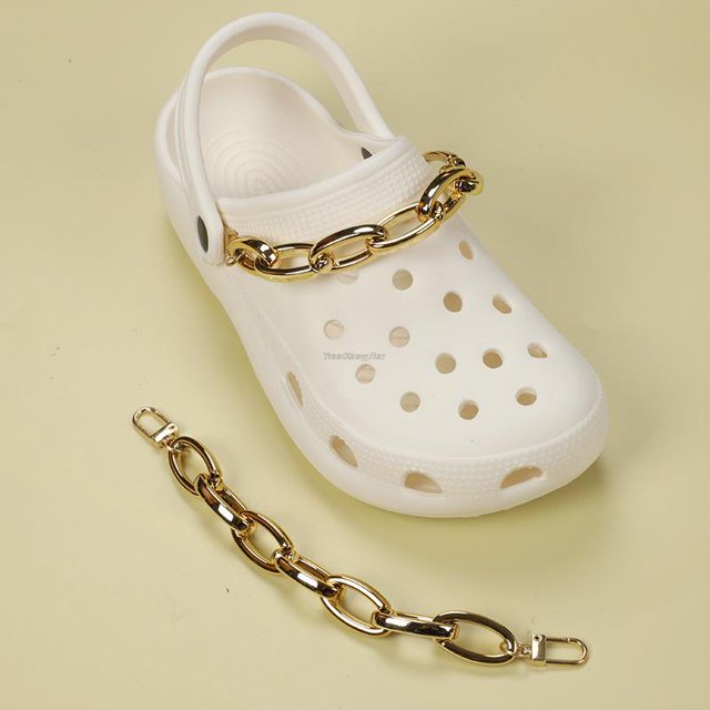 Gold Croc Charms Mujer Diseñador Zapatos Charms Thanos Zapatos Cadenas Decoración de zapatos DIY Desmontable para reutilizar Zapatillas Accesorios ESPAÑA Gao Jinjia LED