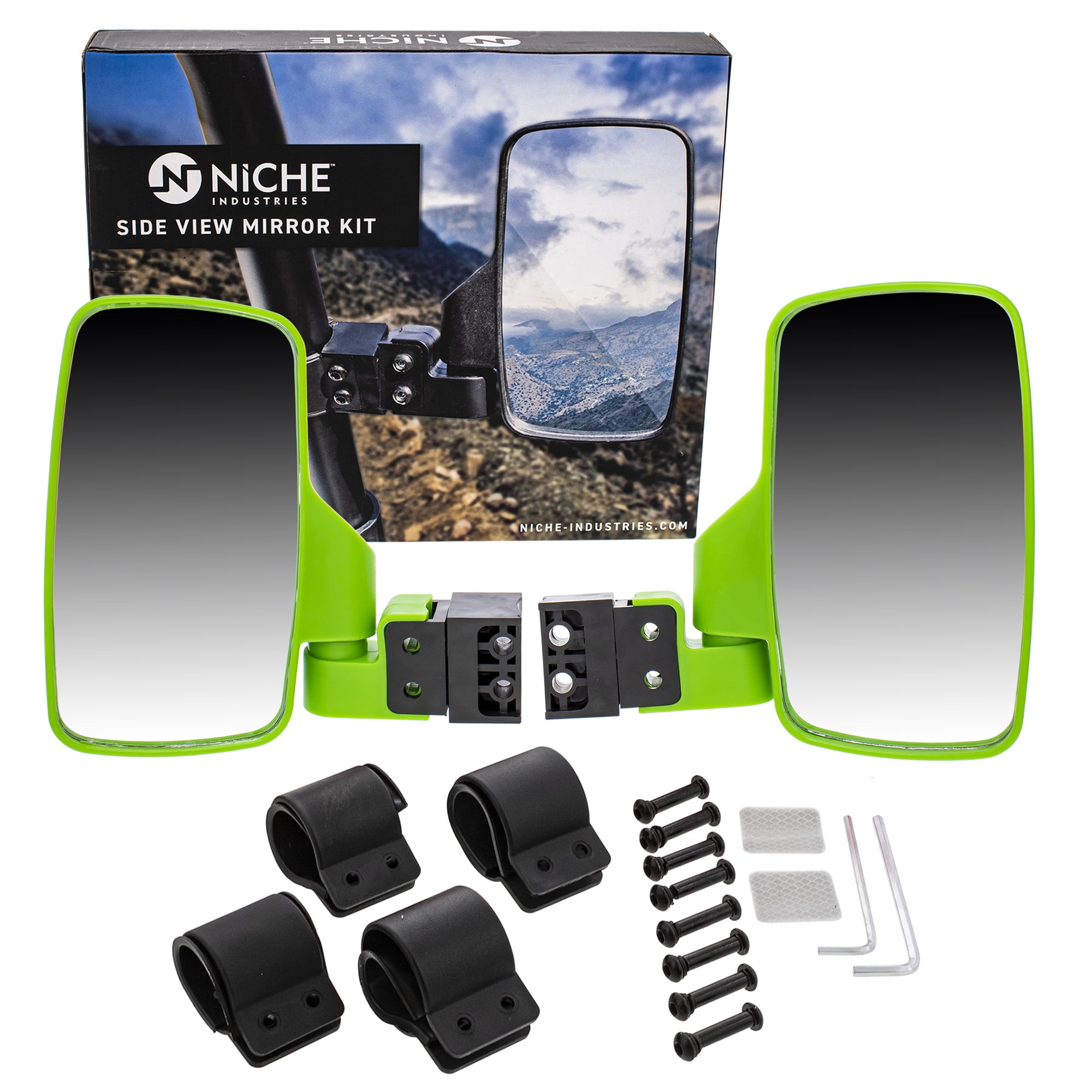 Niche Green Breakaway Mirror Combo for Offroad UTV 1.75 inch Roll Cage UTV MK1001408