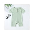 thumbnail image 2 of Kiapeise Unisex Newborn Baby Boy Girl Summer Romper Waffle Knitted Jumpsuit Short Infant Solid Clothes Ribbed One-Piece Outfit, 2 of 7