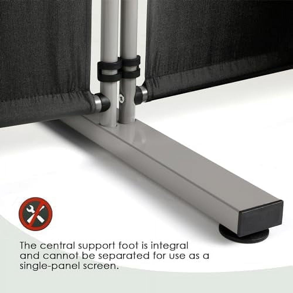 2 Large Panels Room Divider,Portable Office Divider,Convenient Movable,Folding Partition Privacy Screen for Bedroom,Dining Room, Study,142" W x 71" H,Black