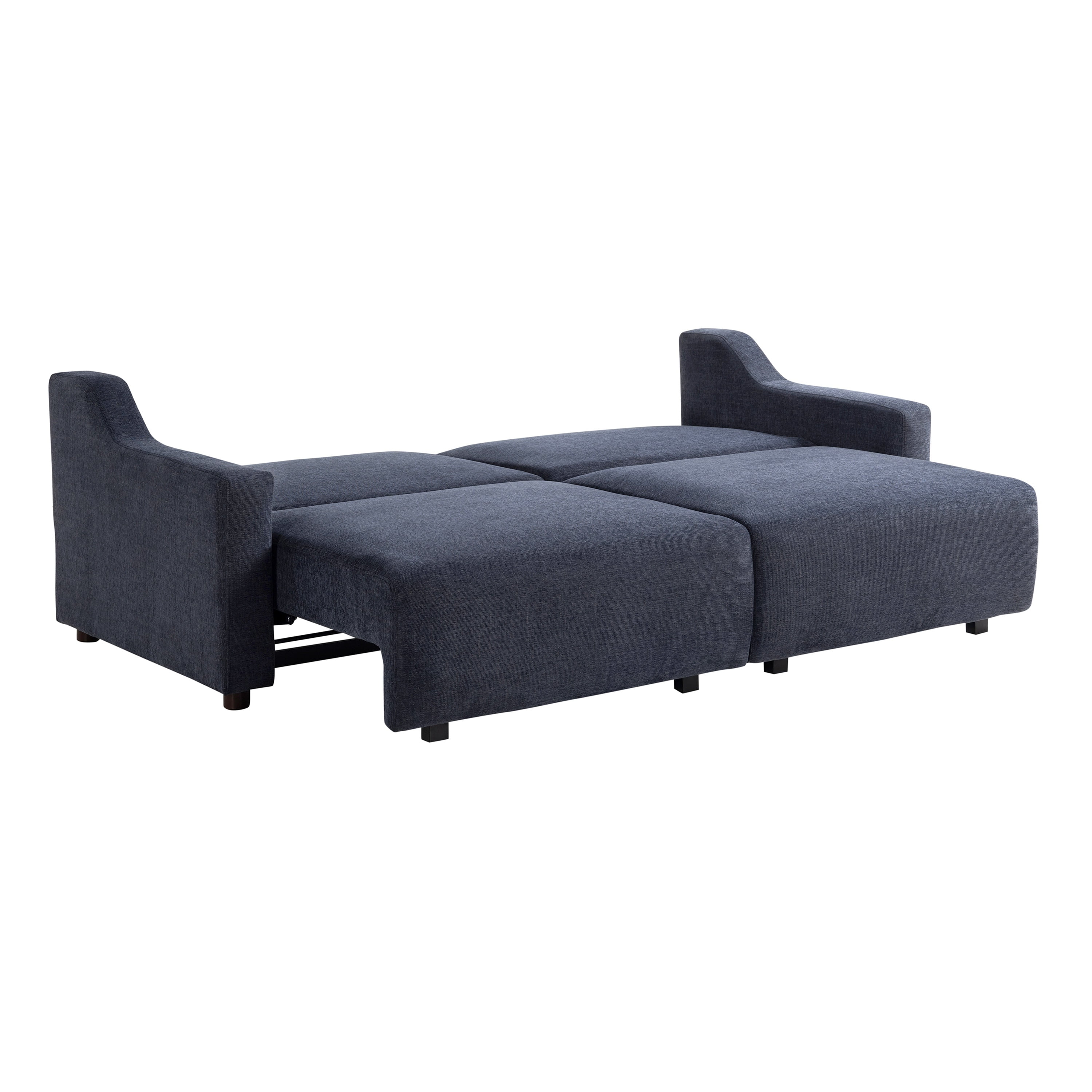 Serta Giles Modern Style Convertible Sofa, Navy Blue Chenille Fabric