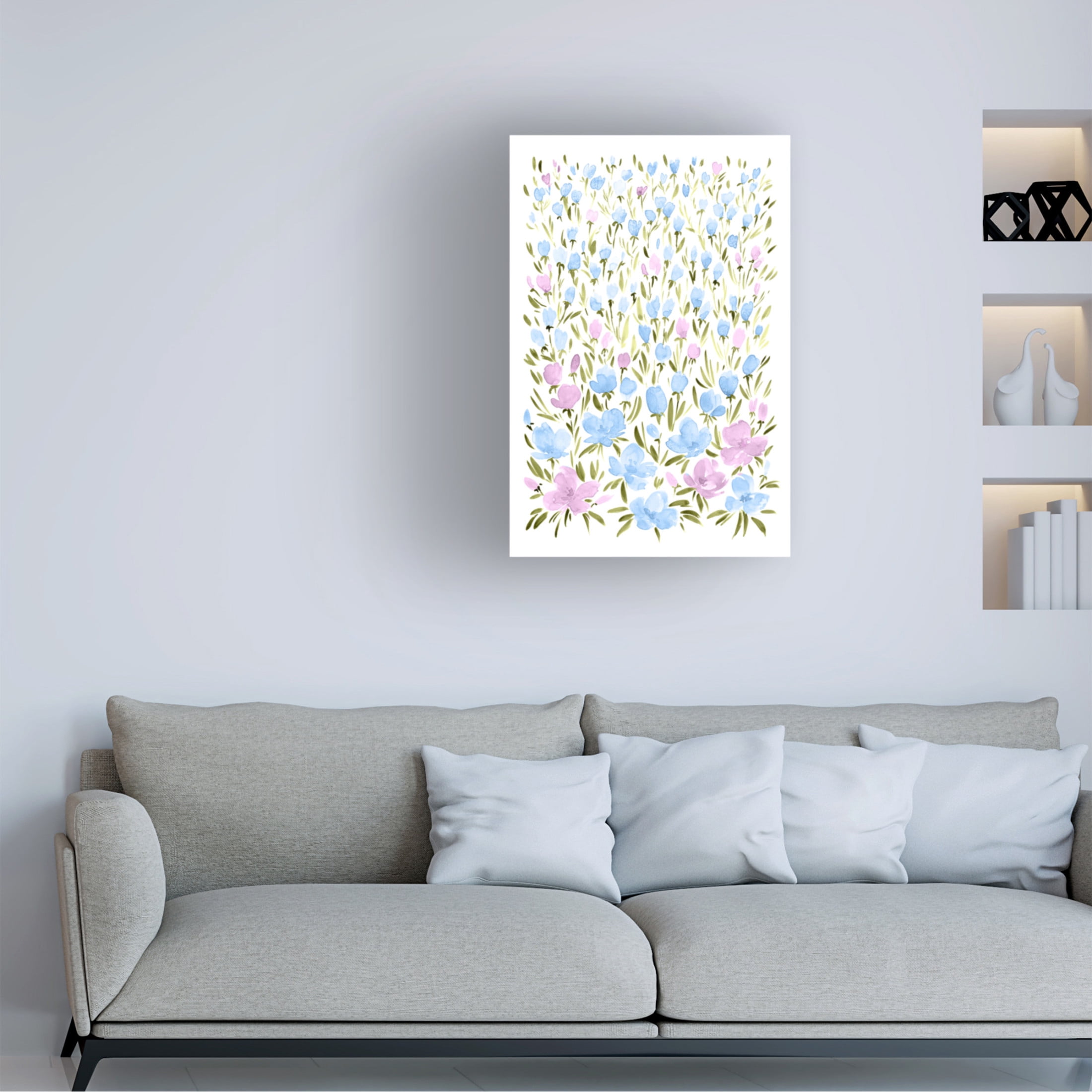 Trademark Fine Art Rosana Laiz Blursbyai Field of purple and blue flowers Canvas Wall Art