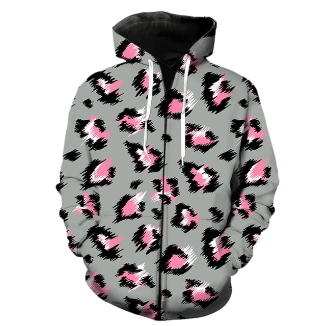 Sudadera con capucha y cremallera para hombre, con textura de piel de animal, estilo informal, de manga larga, estilo urbano, de gran tamaño, estilo hip hop, unisex, gran oferta 2024, con estampado 3D