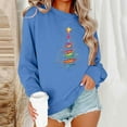 thumbnail image 2 of Womens Casual Christmas Long Sleeve Tee Shirts Sweatshirt Trendy Long Sleeve Cardigan Sweaters Zippered Sweatshirts With Flowers Fall Tops, 2 of 6