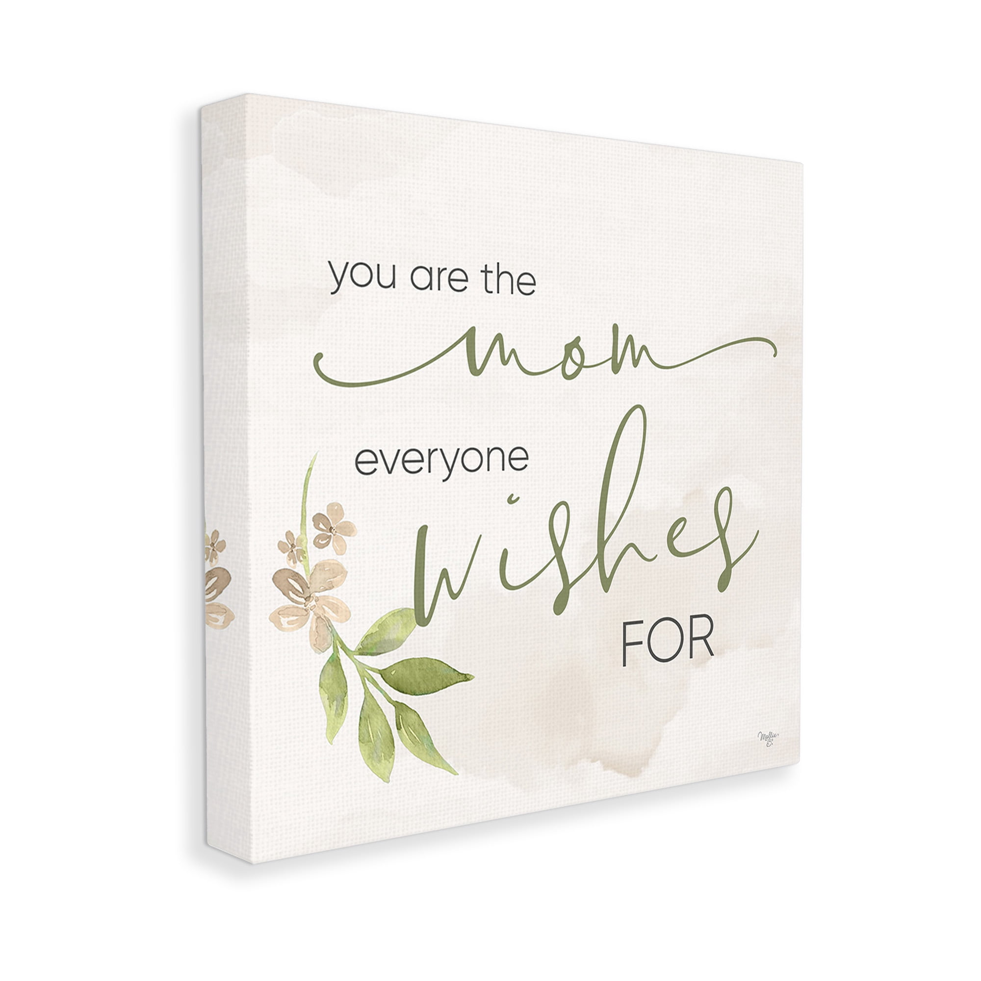 Stupell Industries Mom Everyone Wishes For Botanical & Floral Painting Gallery Wrapped Canvas Art Print Wall Art, 17 x 17