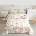 thumbnail image 2 of Homewish Botanical Pumpkin 2pcs Bedding Comforter Set For Teens Boys Girls,Happy Autumn Harvest Twin Comforter Sets,Kawaii Bow Knot Breathable Bedding Set,Lightweight Room Decor,Reversible, 2 of 8