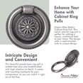thumbnail image 6 of Utopia Alley 5pcs Medici Cabinet Ring Pull Knob - Decorative Cabinet Drop Pull Knobs for Cabinets and Drawers - Vintage Cabinet Hardware with Hand Finished Pewter - Metal Drawer Pull Knobs 1 5/8", 6 of 7
