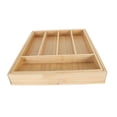 thumbnail image 1 of Kitchen Silverware Organizer Tray, Multi Compartments Retractable Design Wooden Cutlery Tray for Kitchen Utensil Storage, 1 of 8