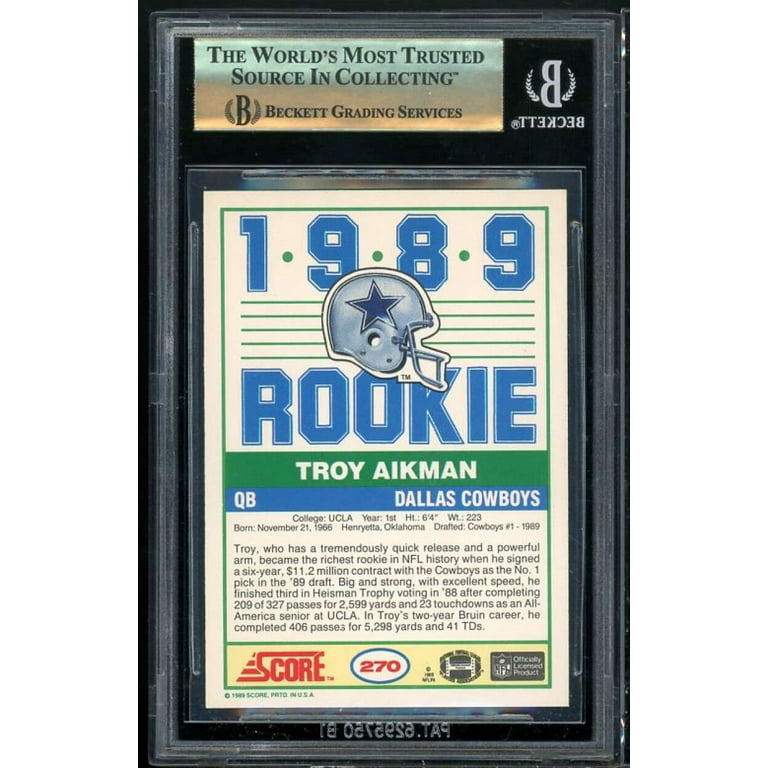TROY AIKMAN ROOKIE bgs9.5