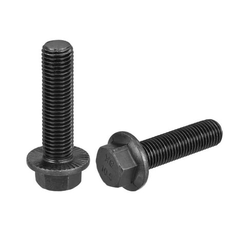 

M16x60mm Hex Serrated Flange Bolts 10.9 Grade Carbon Steel Screws 2 Pack