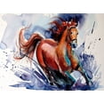thumbnail image 2 of Kovacs, Anna Brigite 18x15 Gold Ornate Wood Framed with Double Matting Museum Art Print Titled - Running Horse, 2 of 4