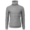 thumbnail image 2 of Mens Casual Slim Fit Pullover Sweaters Knitted Shirring Turtleneck Thermal (CMOSWL073), 2 of 6