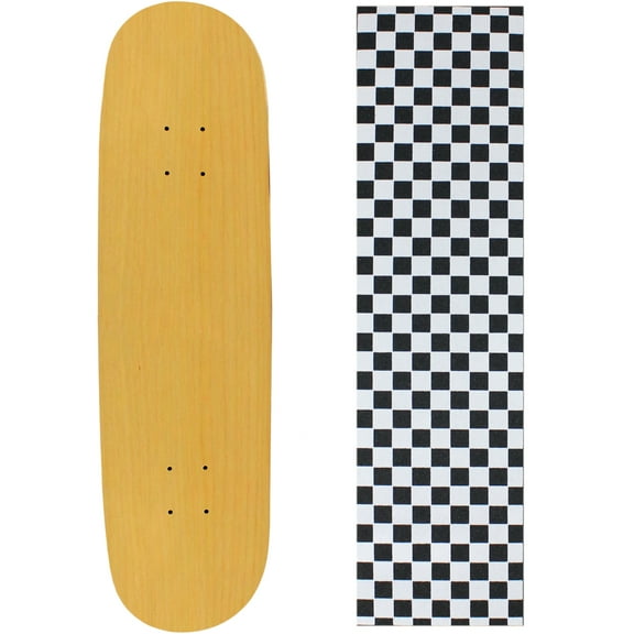 skateboard deck pro 7-ply canadian maple natural with griptape 7.5" - 8.5"