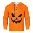 thumbnail image 4 of Chemise Décontractée Imprimée Halloween pour Hommes Col Rond Boutonnée Design Taches de Sang Manches Longues Grande Taille Haut Confortable Élégant, 4 of 5