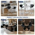 thumbnail image 6 of Adjustable Swivel Bar Stools Set of 2 , Modern PU Leather Upholstered Bar Chairs with Chrome Base for Kitchen Island, Dining Room, Pub, Counter (Black,Silver Base), 6 of 9